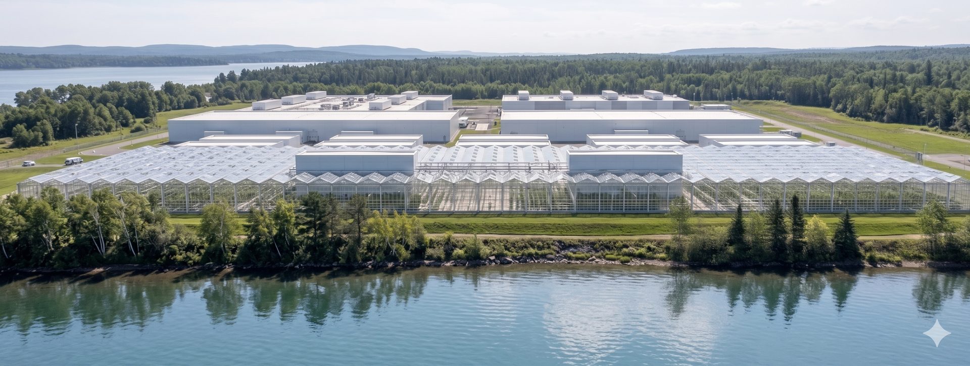 MicroLink campus beside water